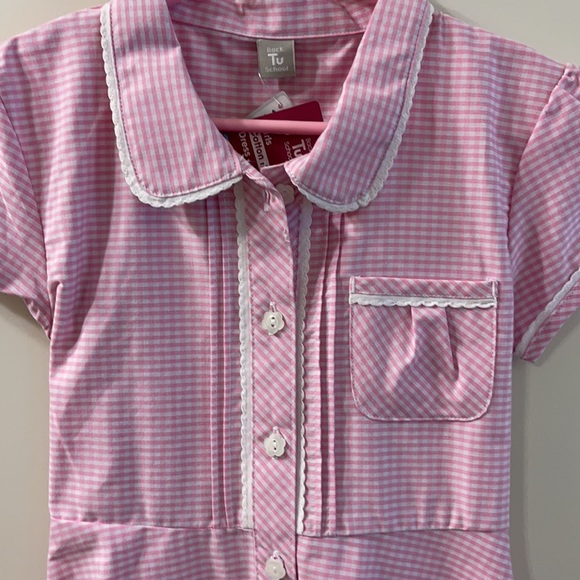 Girls stain-resistant plaid checkered dress - Picture 4 of 5